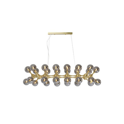 Atomic Brass Globe Pendant Lamp – 140cm Sculptural Masterpiece special for Dining Table (28 Glass)