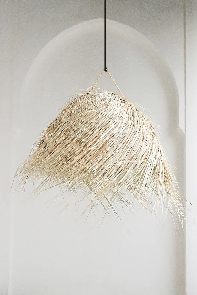 Moroccan Palm Dome Suspension Light - Handmade Natural Pendant Lamp 60 C.M