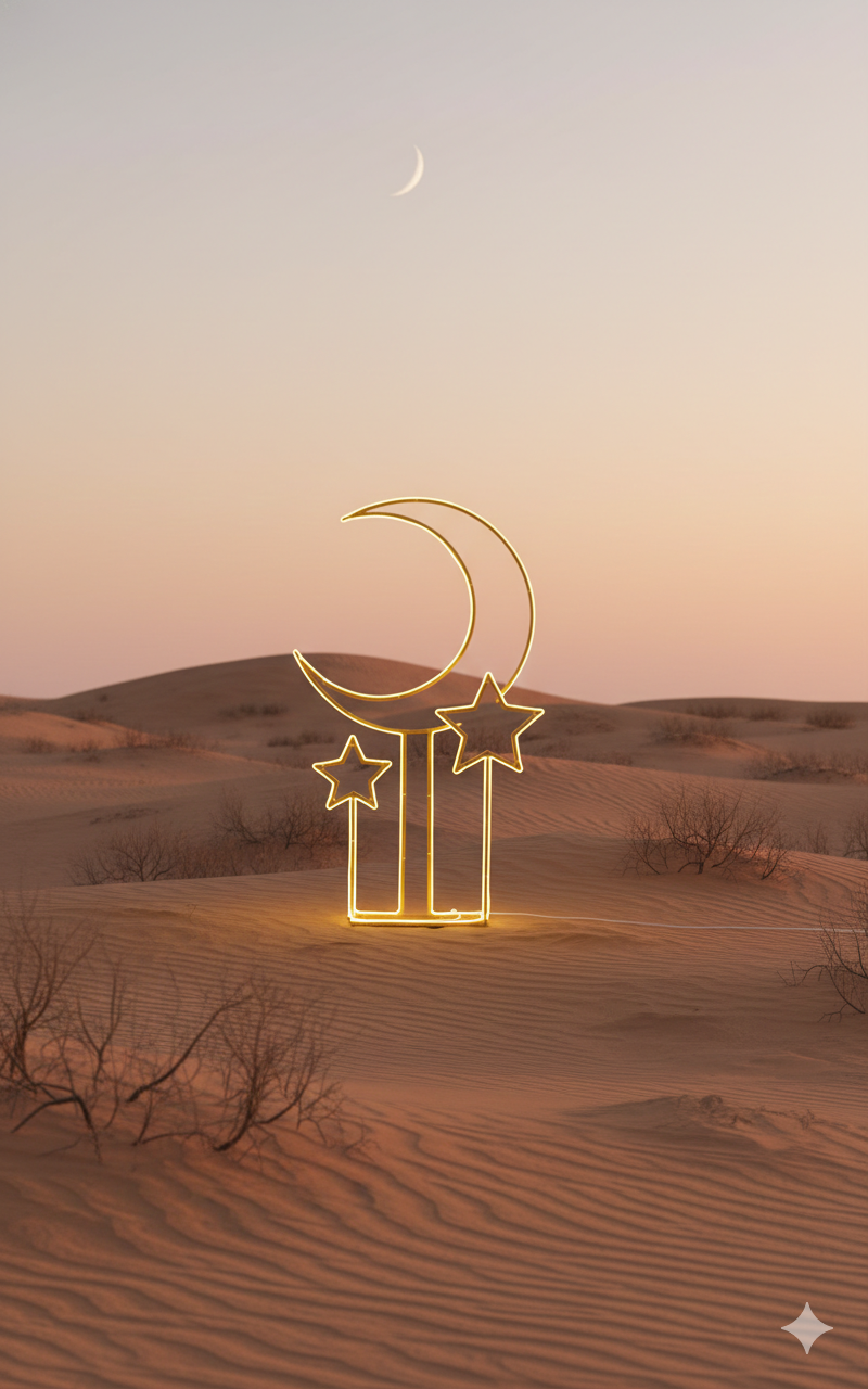 Moon & Star Floor Lamp – Luxury Ramadan & Eid Crescent LED Standing Light for Islamic Home Décor