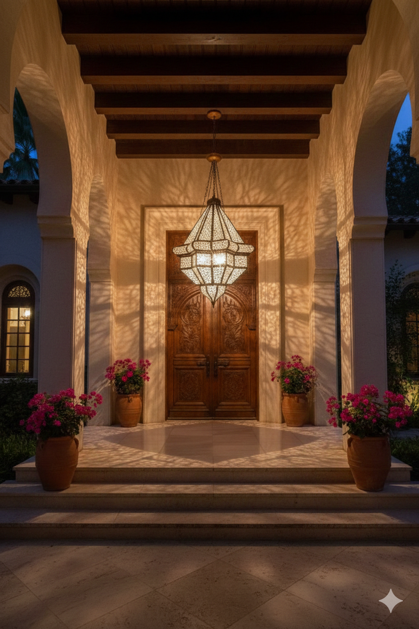 The Sultan’s Radiance – Hand-Etched Moroccan Brass Lantern