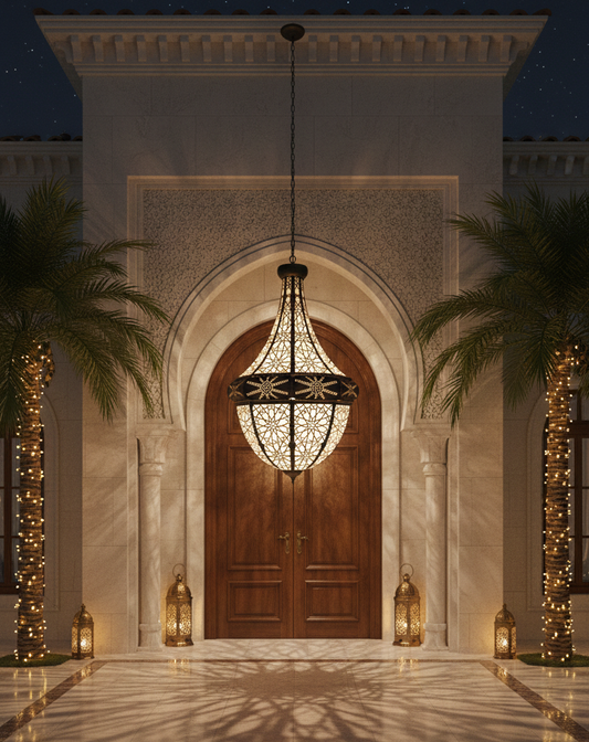 Modern Ramadan Cannon Decor – Handcrafted Brass & Frosted Glass Midfa Al Iftar – Luxury Islamic Ornament for Home & Majlis