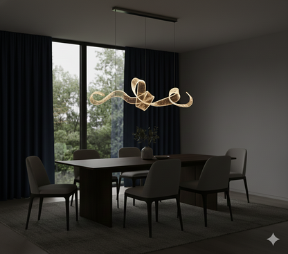 Serpentine Crystal-Dust LED Linear Chandelier