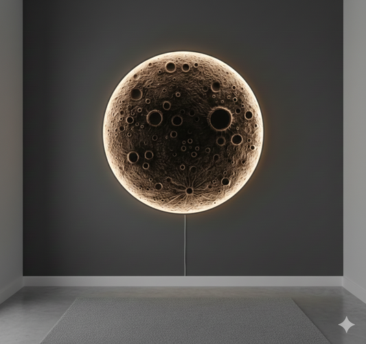 3D Moonlight Wall Mural – LED Lighted Wooden Art for Dreamy Home Decor