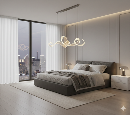 Serpentine Crystal-Dust LED Linear Chandelier