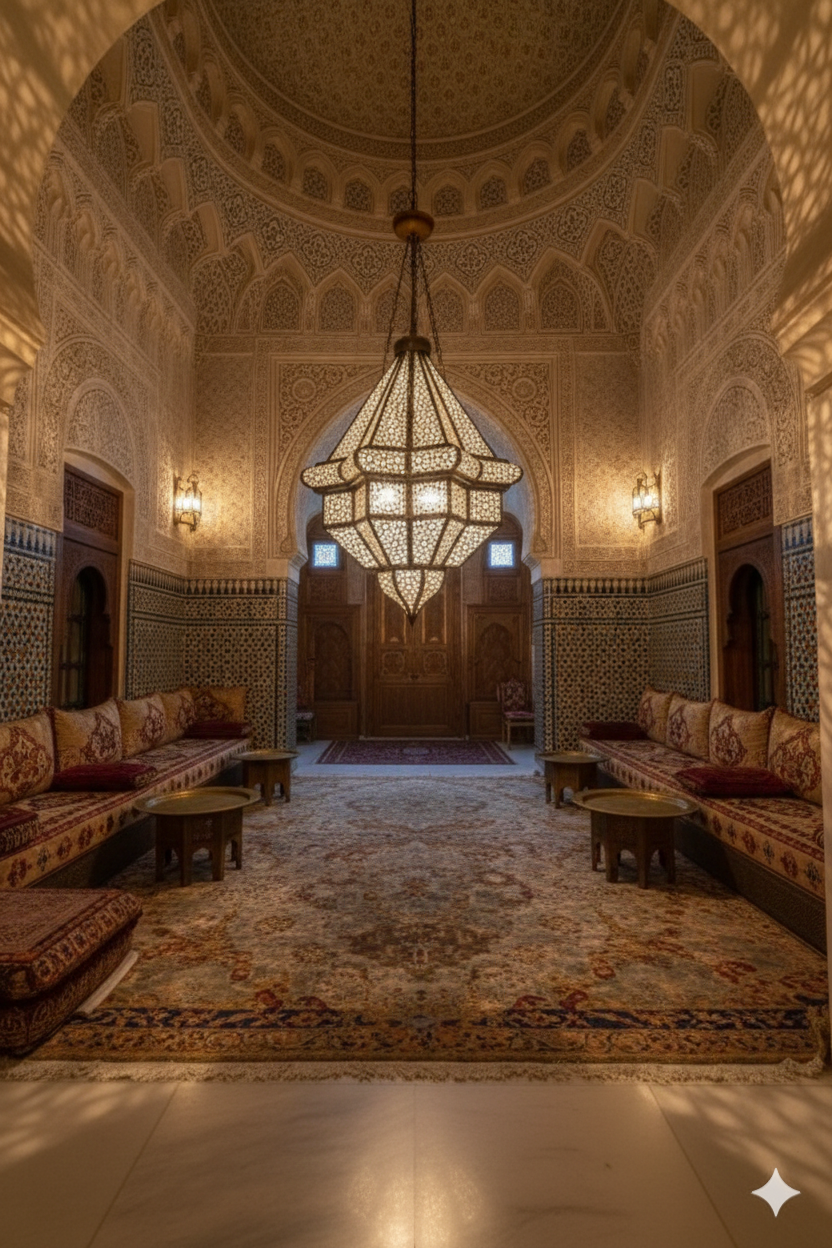 The Sultan’s Radiance – Hand-Etched Moroccan Brass Lantern