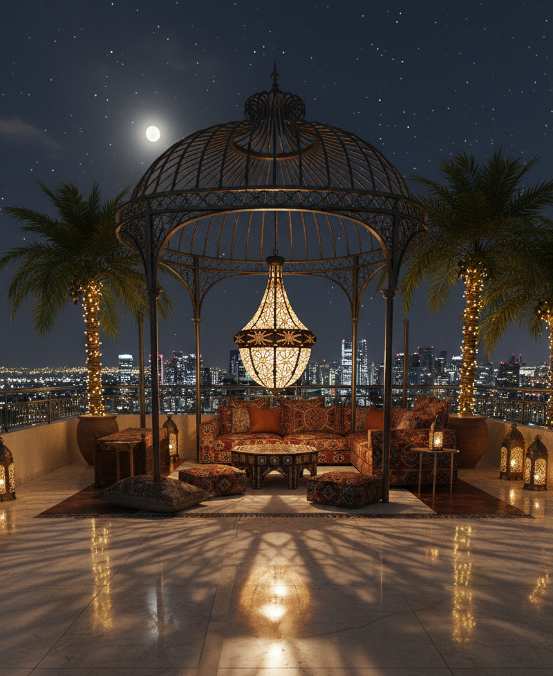 Modern Ramadan Cannon Decor – Handcrafted Brass & Frosted Glass Midfa Al Iftar – Luxury Islamic Ornament for Home & Majlis