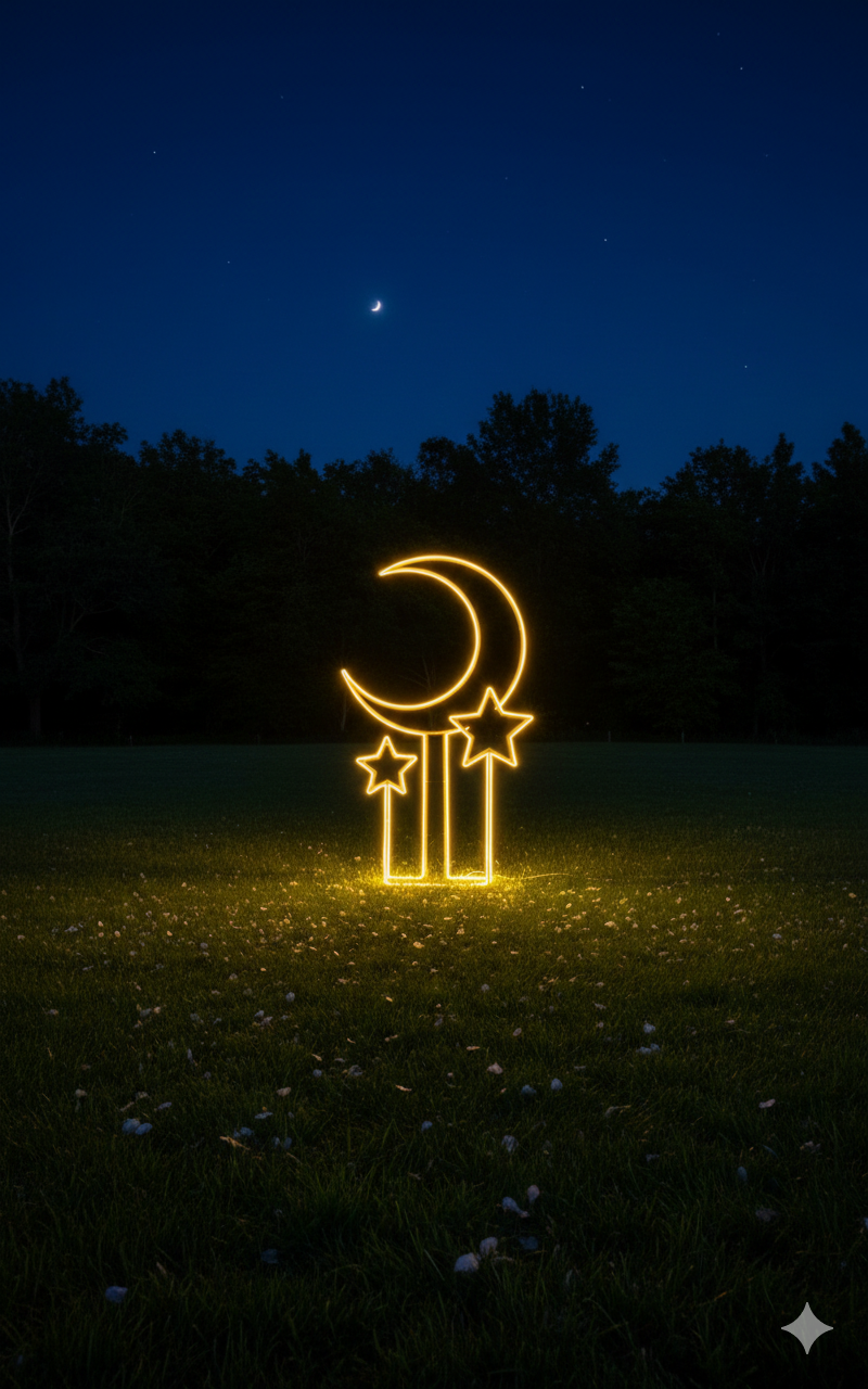 Moon & Star Floor Lamp – Luxury Ramadan & Eid Crescent LED Standing Light for Islamic Home Décor