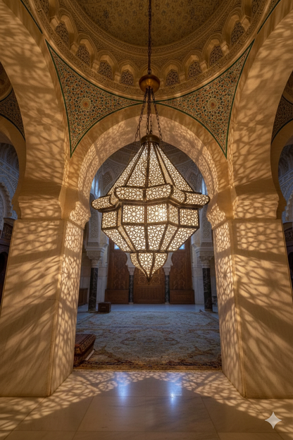 The Sultan’s Radiance – Hand-Etched Moroccan Brass Lantern