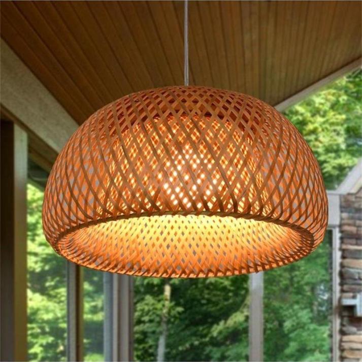 Wicker Pendant Lighting Bird's Nest Shape Lamp Shade