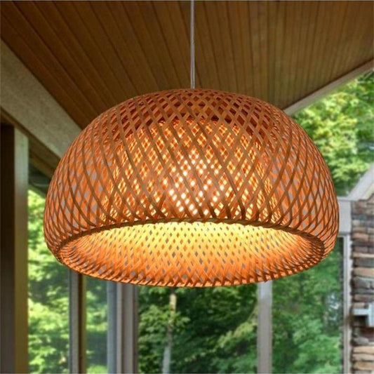 Wicker Pendant Lighting Bird's Nest Shape Lamp Shade