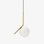 Golden Frosted Glass Globe Pendant Light – Mid-Century Modern Design