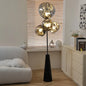 Lava Column Floor Lamp – Smoke Gray & Black Elegance