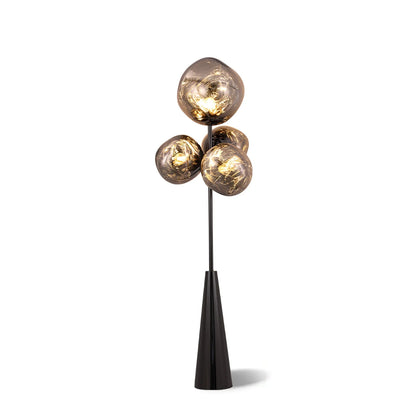 Lava Column Floor Lamp – Smoke Gray & Black Elegance