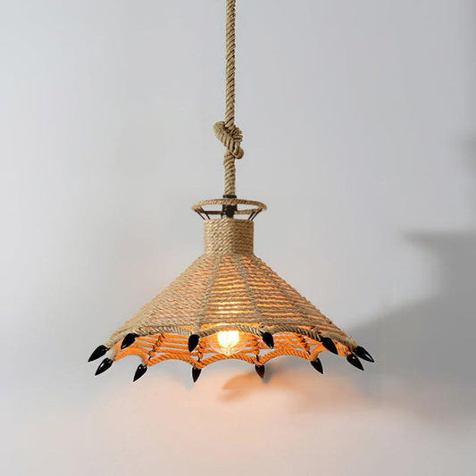 Industrial Metal Hemp Rope Pendant Light – Rustic Elegance Meets Modern Versatility
