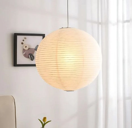 Japanese Paper Globe Pendant Light – Minimalist Zen Design