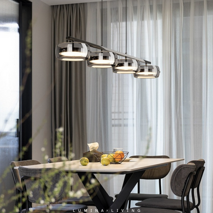 Modern Long Linear Dining Table Chandelier – Aluminum LED Pendant Light for Kitchen Island & Dining Room (Cool White)