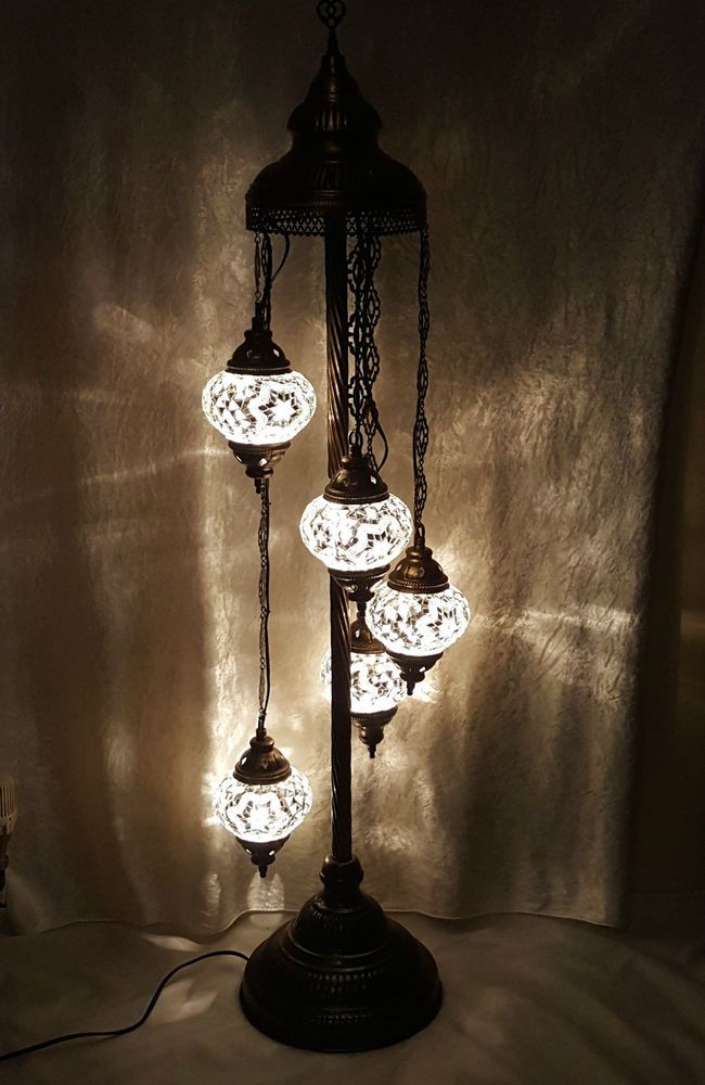 Turkish Mosaic Floor Lamp – 5/7 Globe Standing Lamp with LED Bulbs