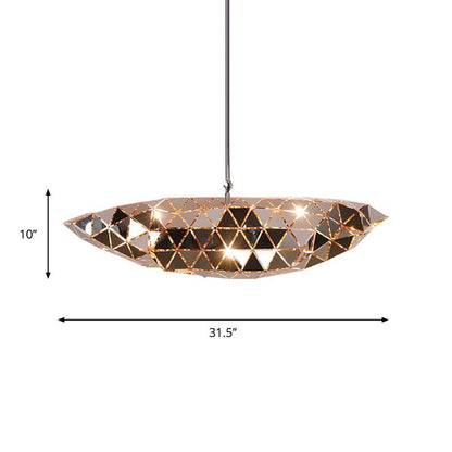 Luxury Faceted Elliptical Pendant Light – Geometric Modern Statement Chandelier