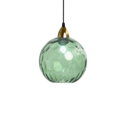 Glass Ball Pendant Light with Bronze Gold Bracket – 200mm Elegant Hanging Lamp