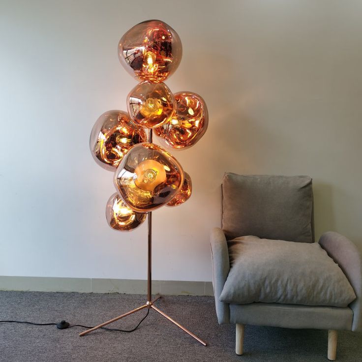 Modern Nordic Lava LED Floor Lamp – Tom Dixon Inspired Contemporary Standing Light with Acrylic Shades