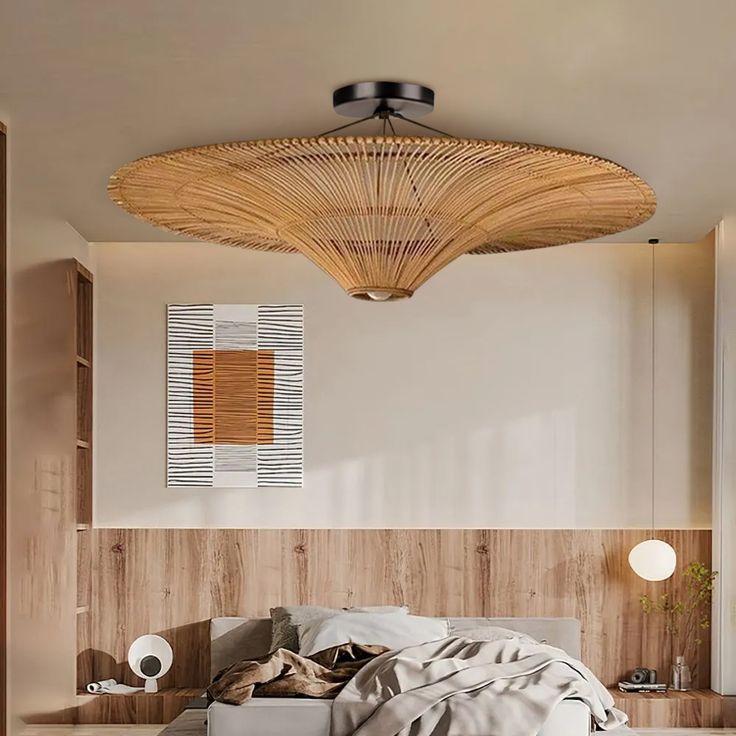 Handmade Rattan Ceiling Pendant Light – Unique Bamboo Cane Ceiling Lamp for Home, Restaurants & Offices 80 C.M