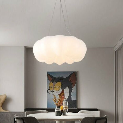 Nordic Cloud LED Chandelier – Pumpkin Shape Light for Bedroom, Dining & Living Room 65 C.M