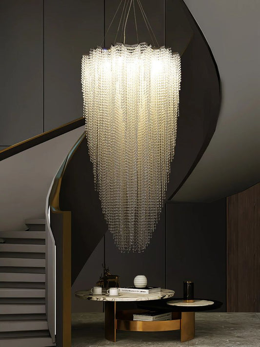Luxury Postmodern Crystal Chandelier – Adjustable LED Duplex Living Room & Villa Lighting 150×80 C.M