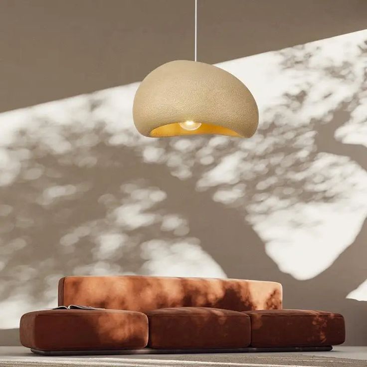 Nordic Wabi-Sabi Pendant Light – Auspicious Clouds Resin Chandelier (Yellow)