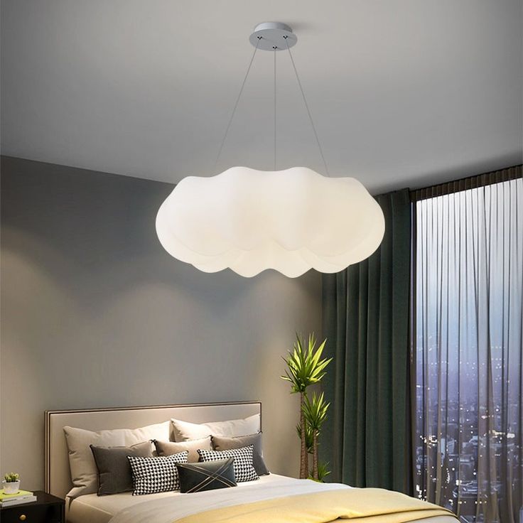 Nordic Cloud LED Chandelier – Pumpkin Shape Light for Bedroom, Dining & Living Room 65 C.M