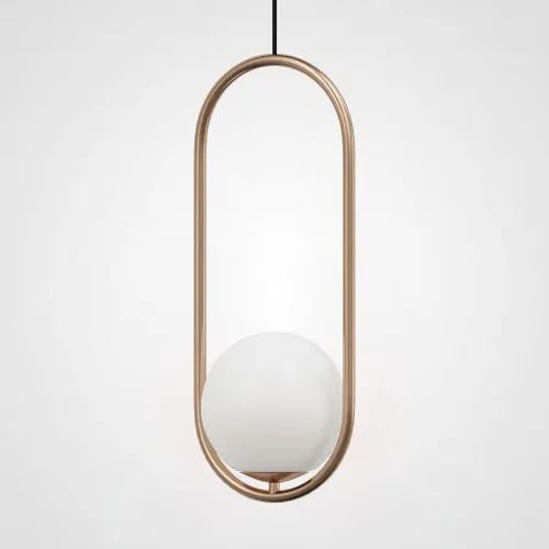 OBI Opal Glass with Brass Gold Metal Single Pendant Light
