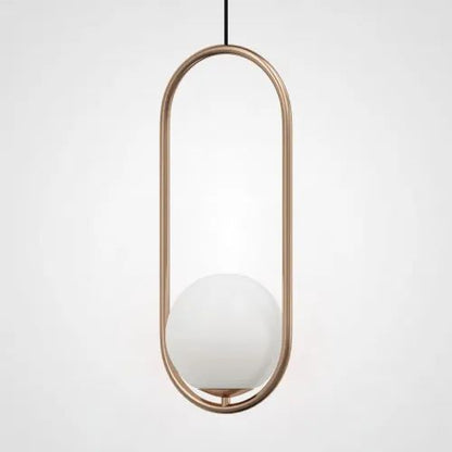 OBI Opal Glass with Brass Gold Metal Single Pendant Light