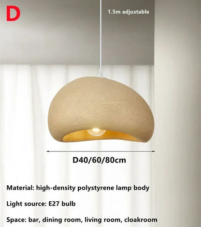 Nordic Wabi-Sabi Pendant Light – Auspicious Clouds Resin Chandelier (Yellow)