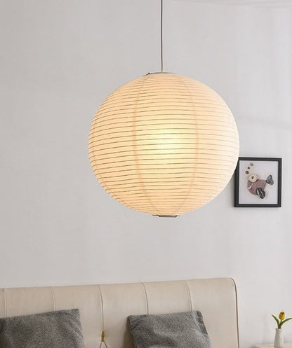 Japanese Paper Globe Pendant Light – Minimalist Zen Design