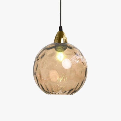 Glass Ball Pendant Light with Bronze Gold Bracket – 200mm Elegant Hanging Lamp