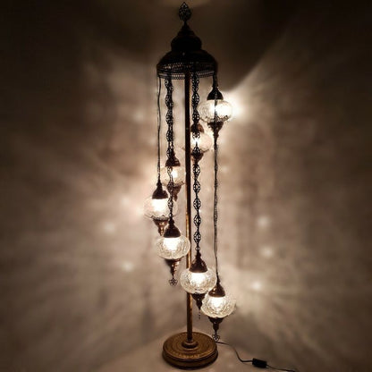 Turkish Mosaic Floor Lamp – 5/7 Globe Standing Lamp with LED Bulbs