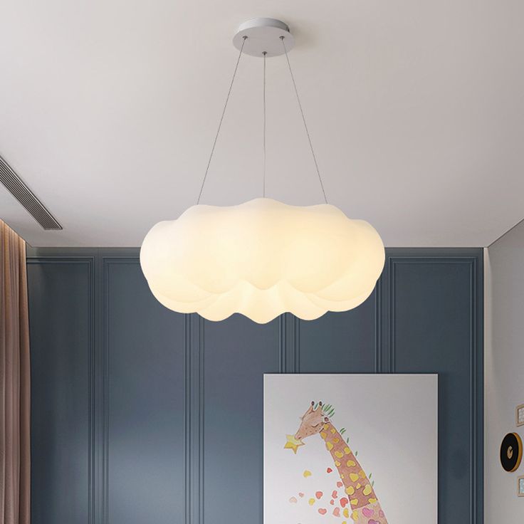 Nordic Cloud LED Chandelier – Pumpkin Shape Light for Bedroom, Dining & Living Room 65 C.M