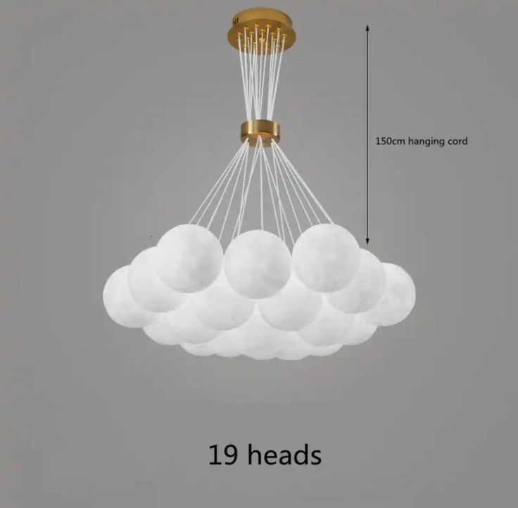 Contemporary Creative Moon Glass Bubble 19-Light Chandelier for Living Roomi