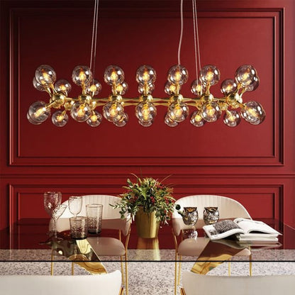 Atomic Brass Globe Pendant Lamp – 140cm Sculptural Masterpiece special for Dining Table (28 Glass)