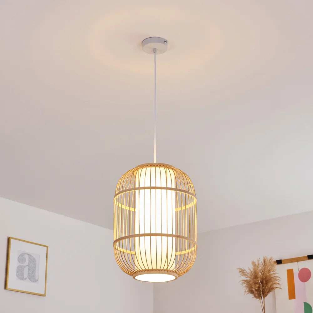 Modern Faux Parchment Pendant Light